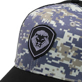 VT Shield Logo Future Looks Bright Navy & Grey Digital Camo Snapback Hat