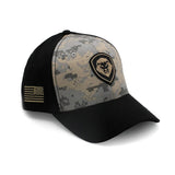 VT Shield Logo Future Looks Bright Grey Digital Camo Snapback Hat
