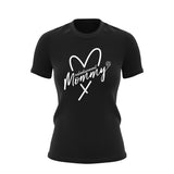 Women's Future Looks Bright Heart VT Mommy Black Short Sleeve T-Shirt