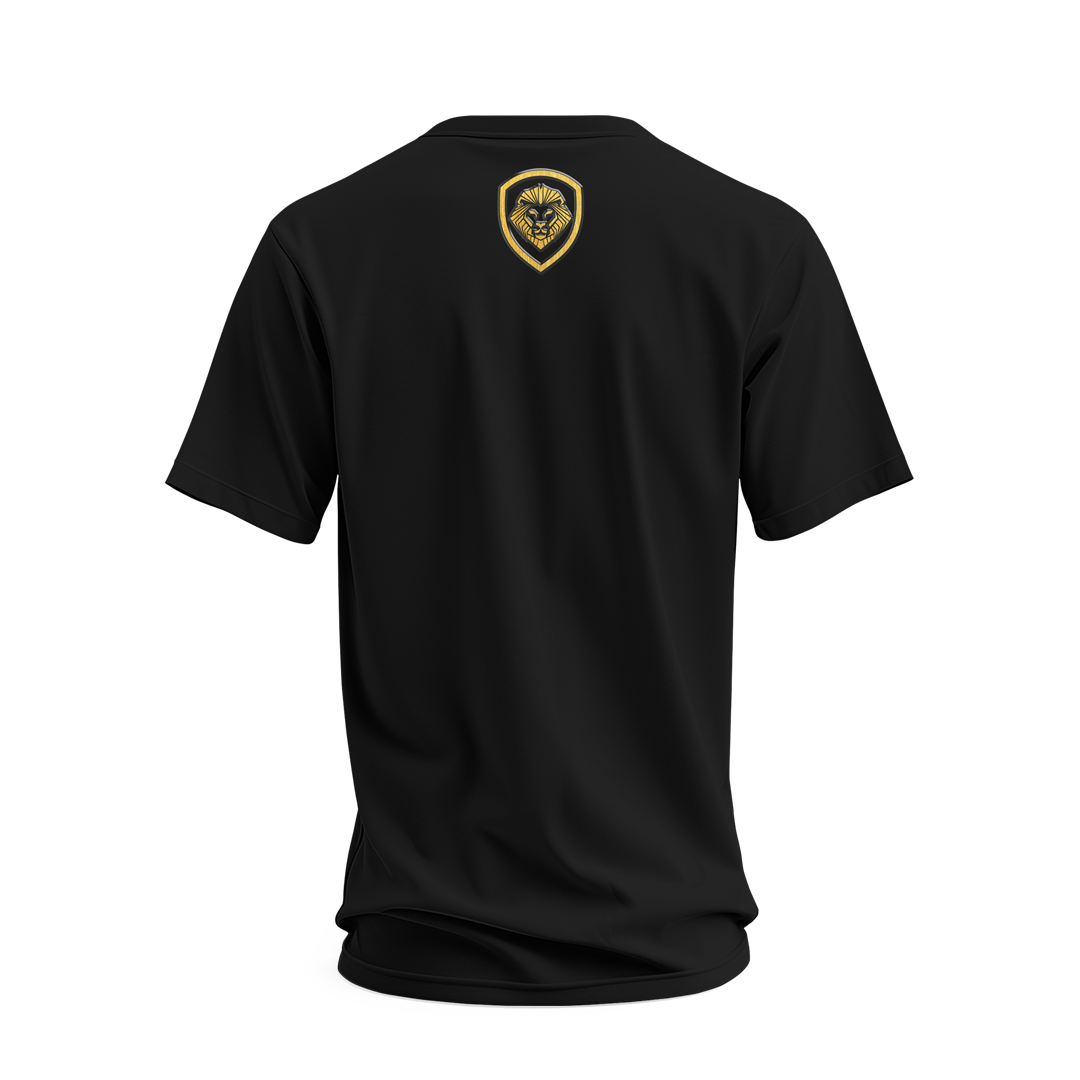 Future Looks Bright Black & Gold Raised Embossed Print Performance Short Sleeve T-Shirt