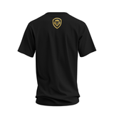 Future Looks Bright Black & Gold Raised Embossed Print Performance Short Sleeve T-Shirt