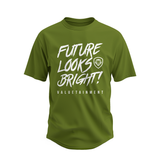 Future Looks Bright Premium Curved Hem Green and White Short Sleeve T-Shirt