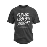 Future Looks Bright Premium Curved Hem Charcoal and White Short Sleeve T-Shirt