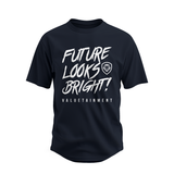 Future Looks Bright Premium Curved Hem Navy and White Short Sleeve T-Shirt