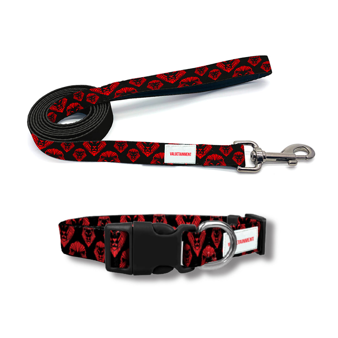 Valuetainment Lion Shield Leash and Collar Pet Set