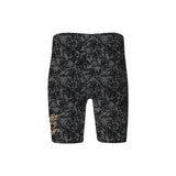 Women's Future Looks Bright Charcoal Grey Pattern Print Biker Shorts