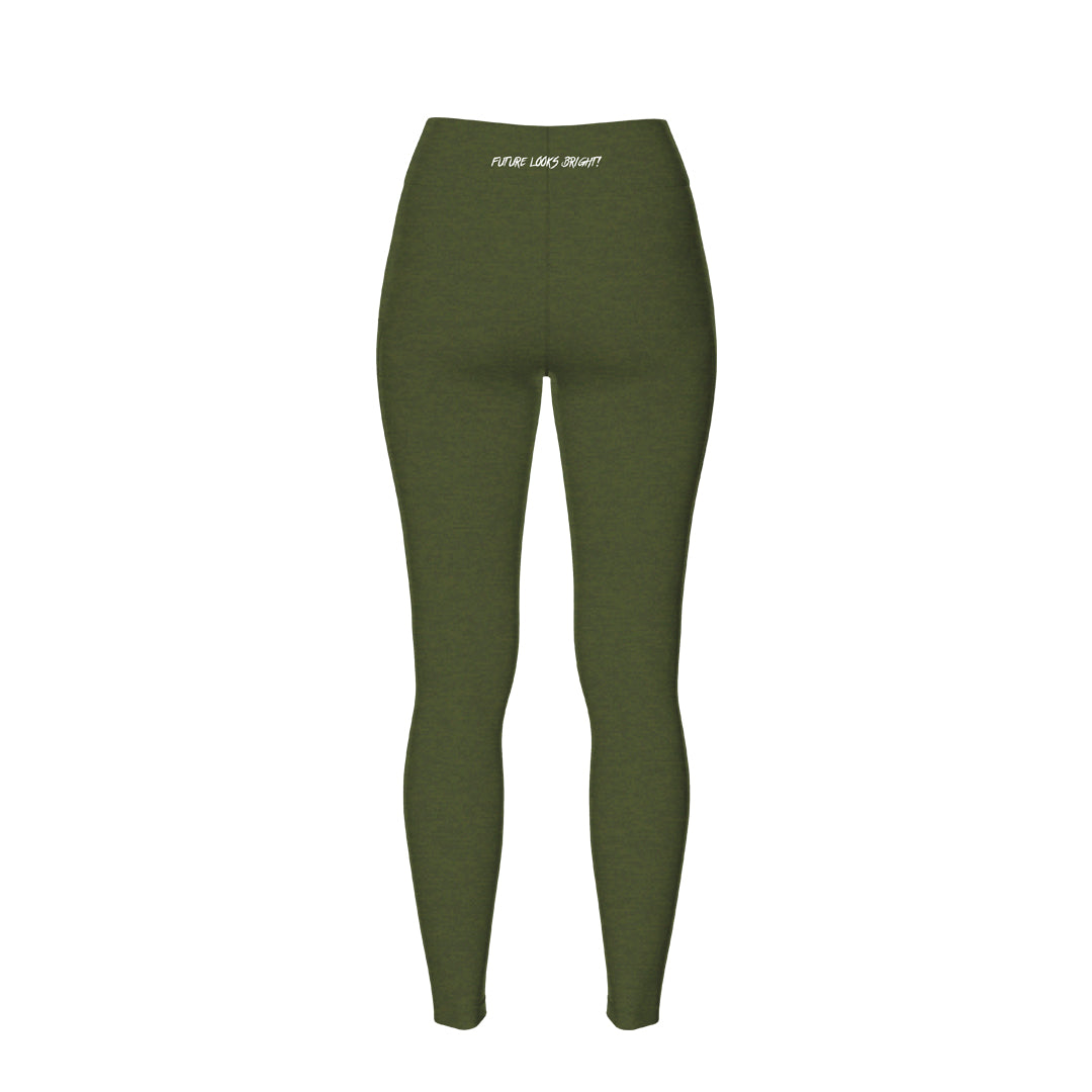 Women's Future Looks Bright Army Green Performance Leggings