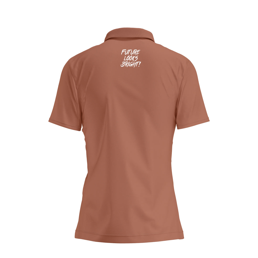 Women's Lion Shield Mocha Mousse Performance Short Sleeve Polo