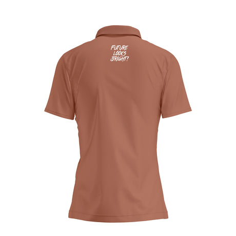 Women's Lion Shield Mocha Mousse Performance Short Sleeve Polo