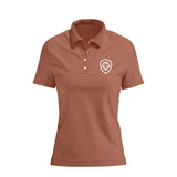 Women's Lion Shield Mocha Mousse Performance Short Sleeve Polo