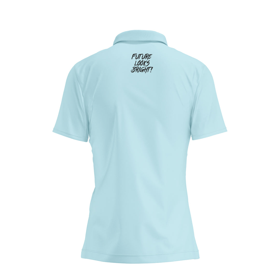Women's Lion Shield Sky Blue Performance Short Sleeve Polo