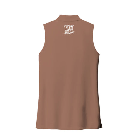Women's Future Looks Bright Solid Mocha Mousse Performance Sleeveless Polo