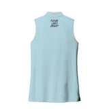 Women's Future Looks Bright Solid Sky Blue Performance Sleeveless Polo
