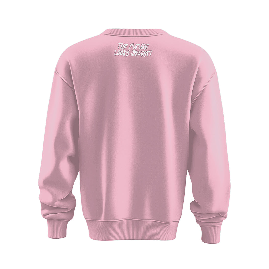 Women's Rhinestone Pink and Silver Valuetainment Performance Crewneck Sweatshirt