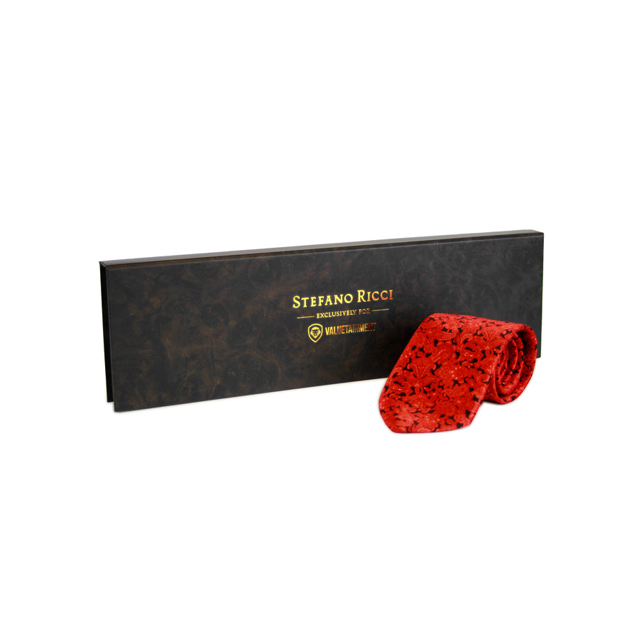 Limited Edition - Valuetainment x Stefano Ricci Red & Black Luxury Paisley Tie (1 of 100)