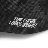 VT Shield Logo Future Looks Bright Black Camo Textured Snapback Hat