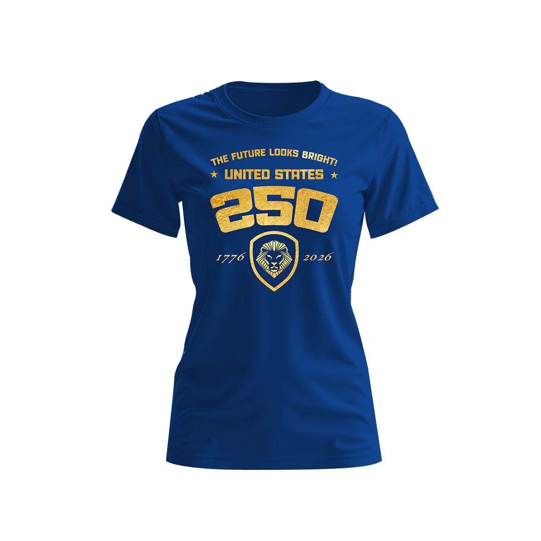 Women's Future Looks Bright USA 250 Gold Short Sleeve T-Shirt