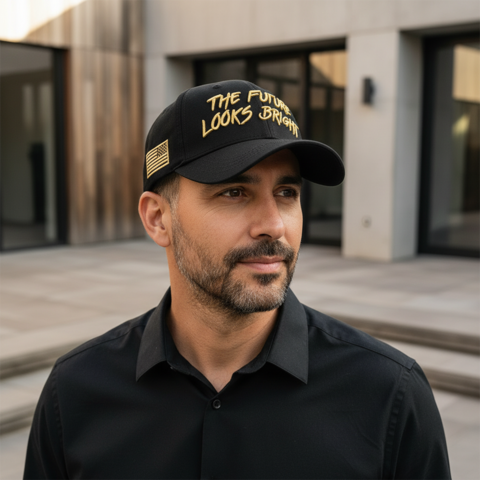 Future Looks Bright Black and Gold Snapback Hat