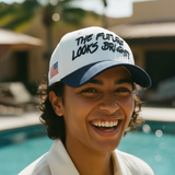 Future Looks Bright Dual Tone Navy and White Snapback Hat