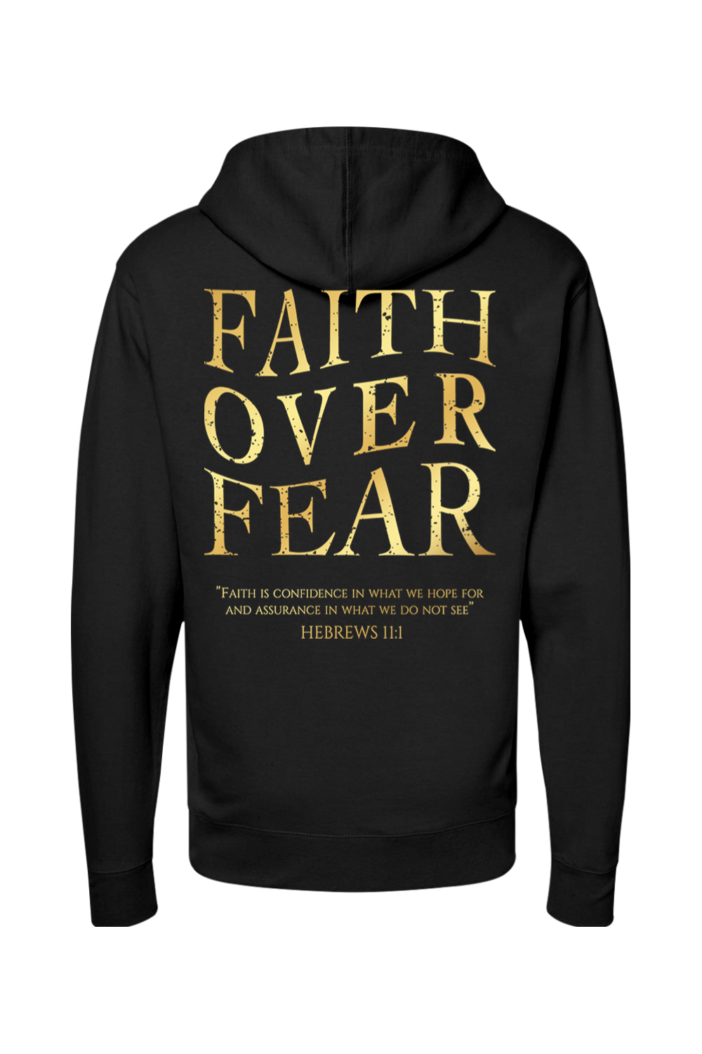 Faith over Fear Black and Gold Hoodie