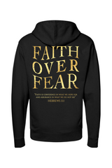 Faith over Fear Black and Gold Hoodie