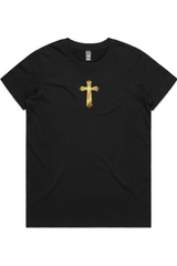 Women's Faith over Fear Black and Gold Shirt