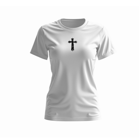 Women's Faith Over Fear VT White and Black Short Sleeve T-Shirt
