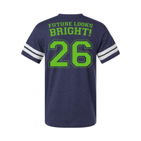 Future Looks Bright 26 Navy Lime Sports Short Sleeve Tee