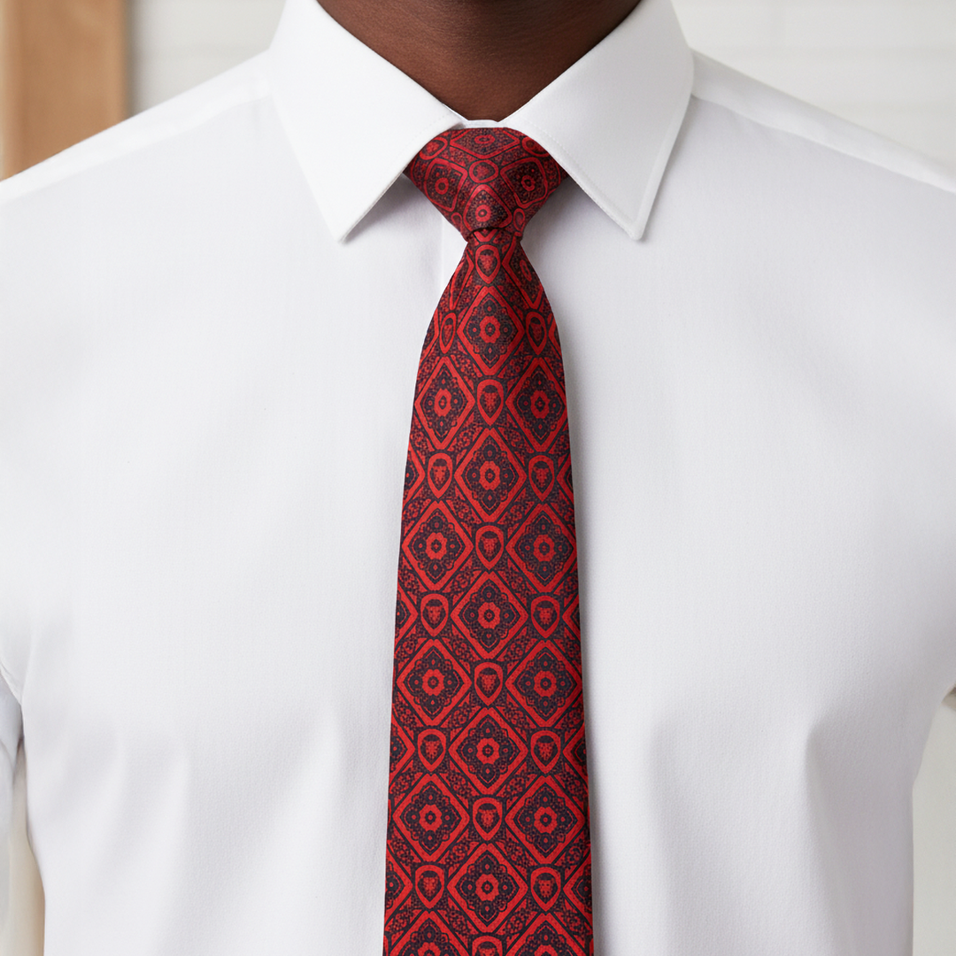 Limited Edition - Valuetainment x Stefano Ricci Red & Black Lion Shield Luxury Tie