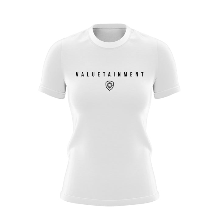 Women's Valuetainment Premium White Short Sleeve T-Shirt